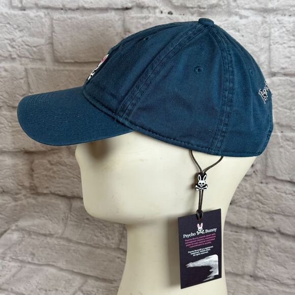 Psycho Bunny Navy Blue Baseball Cap Men's Adjustable Hat NWT Low Profile O/S - Picture 12 of 12